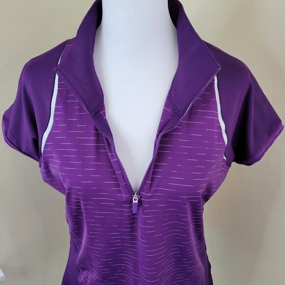 Cutter & Buck Drytec UPF 50+ Short Sleeve Elite Contour Mock Jersey Shirt Size M - Picture 7 of 13